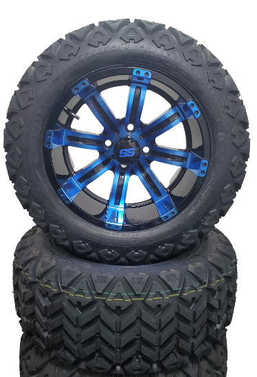 14'' Tempest Blue & Black with x-trail tire