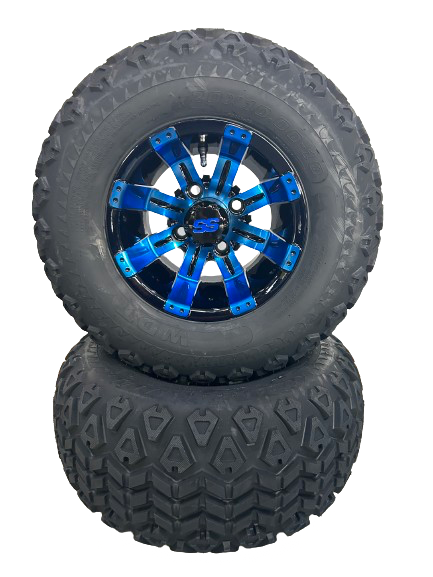10'' Tempest Blue & Black wheel with x-trail tire