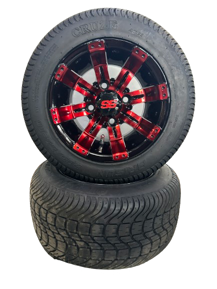 10'' Tempest Red & Black wheel with low profile tire