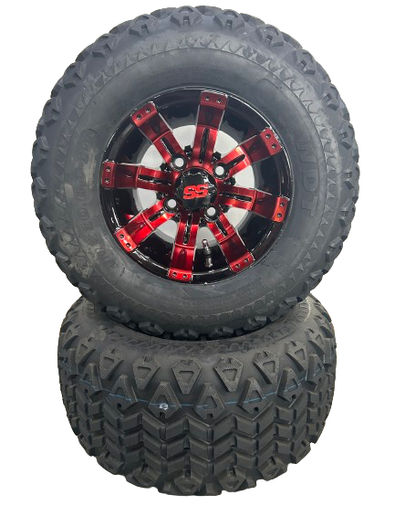 10'' Tempest Red & Black wheel with x-trail tire